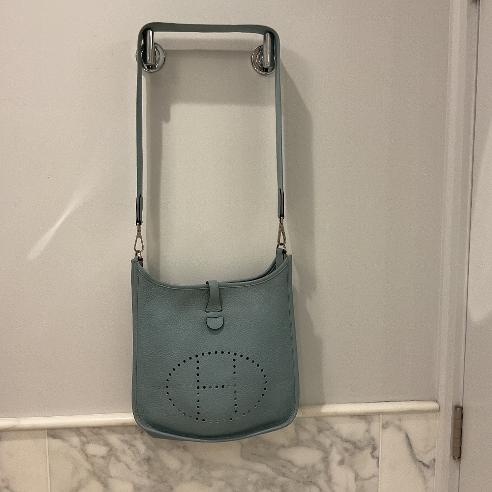 Vintage Hermes Evelyne Messenger bag — powder blue - MAJOR PRICE DROP